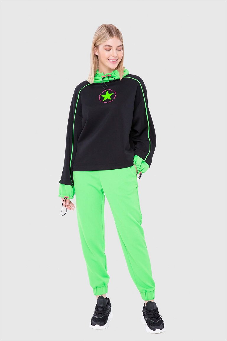 MANI MANI - Neon Garnili Yıldız Baskılı Sweatshirt