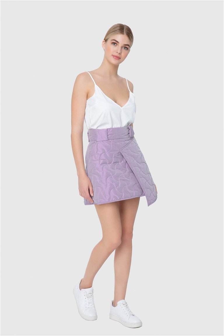 MANI MANI - Asymmetrical Cut Quilted Lilac Skirt