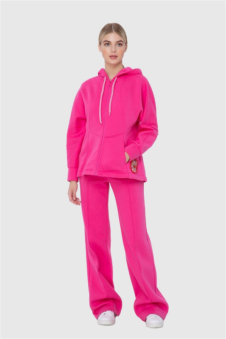 MANI MANI - Pink Hoodie Zipper Sweatshirt
