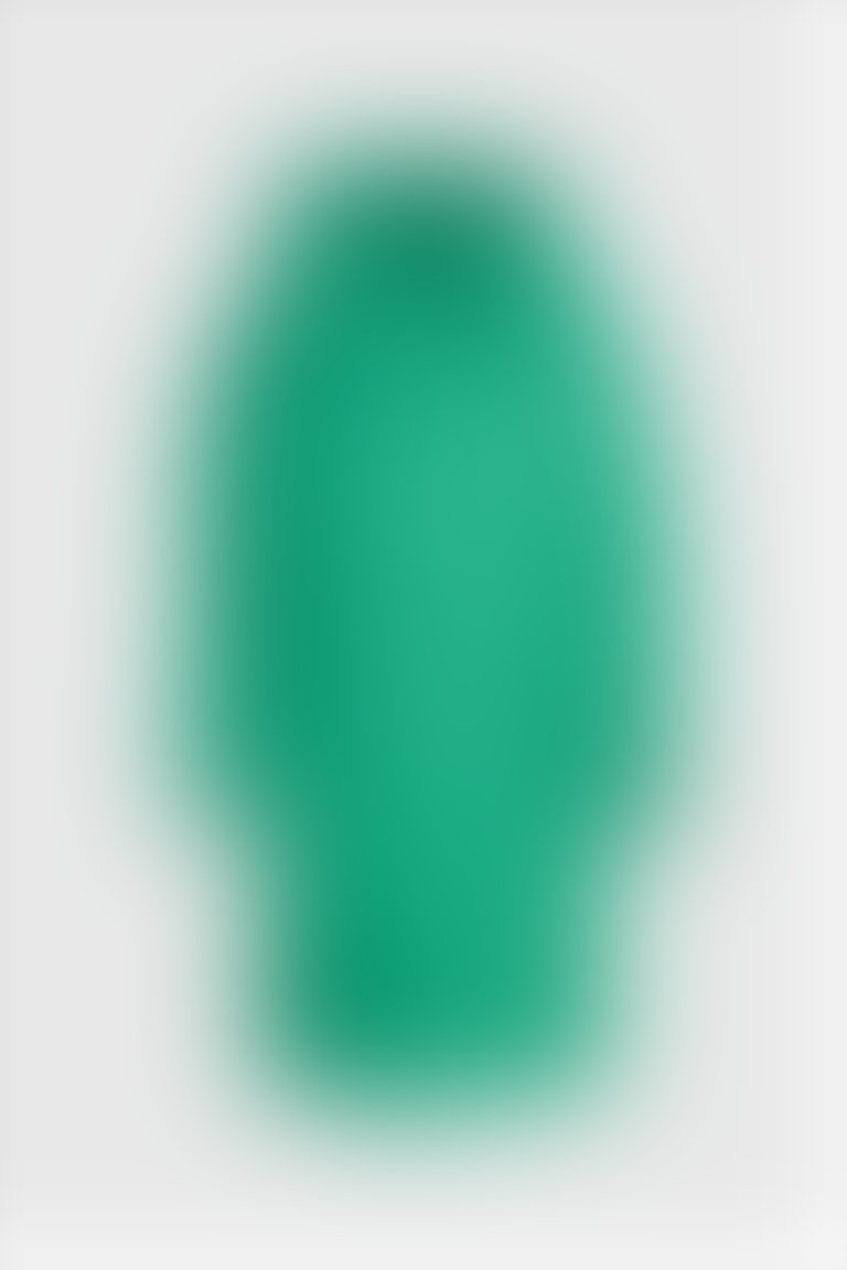 GIZIA - جاكيت شتوي أخضر متوسط الطول مزين بغطاء رأس