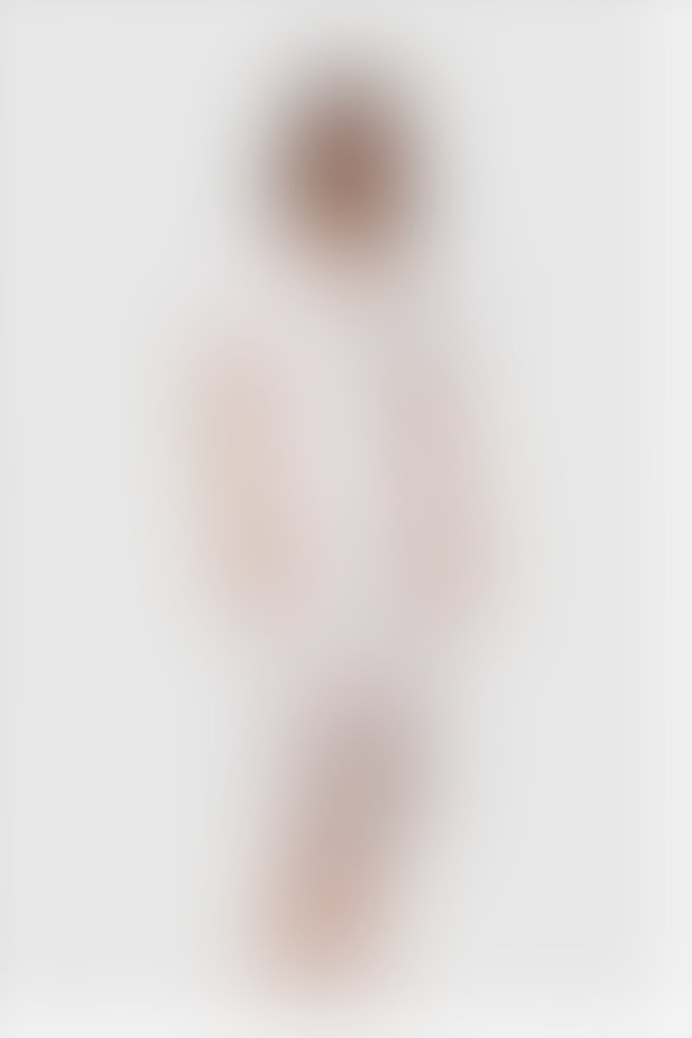 Triko Yazılı Ekru Midi Elbise