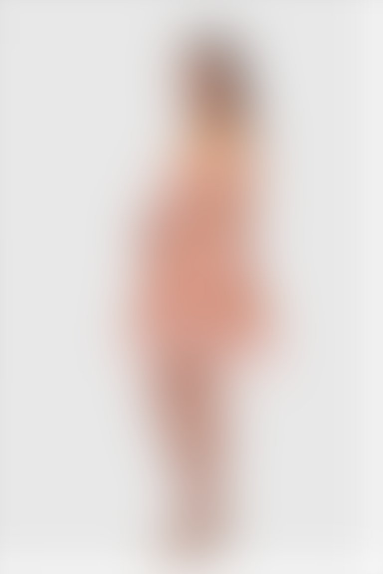 Tül Fırfırlı Mini Turuncu Elbise