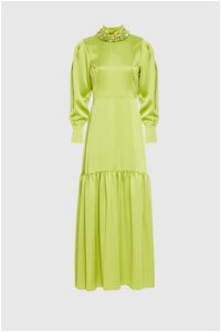 GIZIA - Embroidered Flowy Long Green Dress