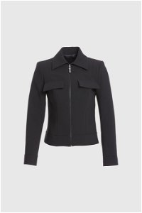 GIZIA - Zippered Cup Detailed Black Jacket