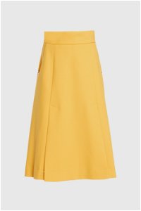 GIZIA - A Form Knee Length Yellow Skirt