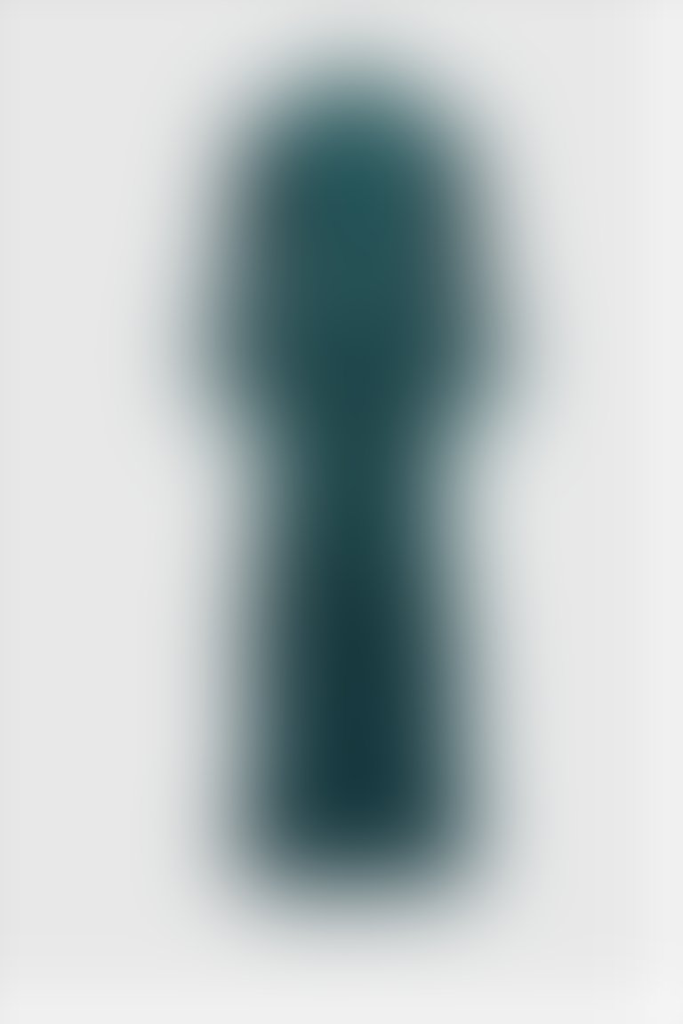 GIZIA - V Yaka Pilise Detaylı Yeşil Uzun Abiye Elbise