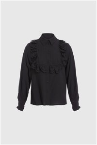GIZIA - Embroidered Detailed Black Blouse