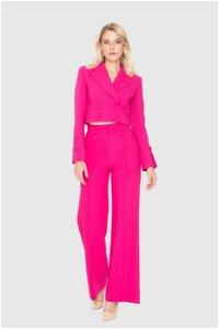 GIZIA - Bow Detailed Crop Pink Jacket