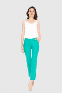 GIZIA - Ankle Length Slim Fit Green Trousers
