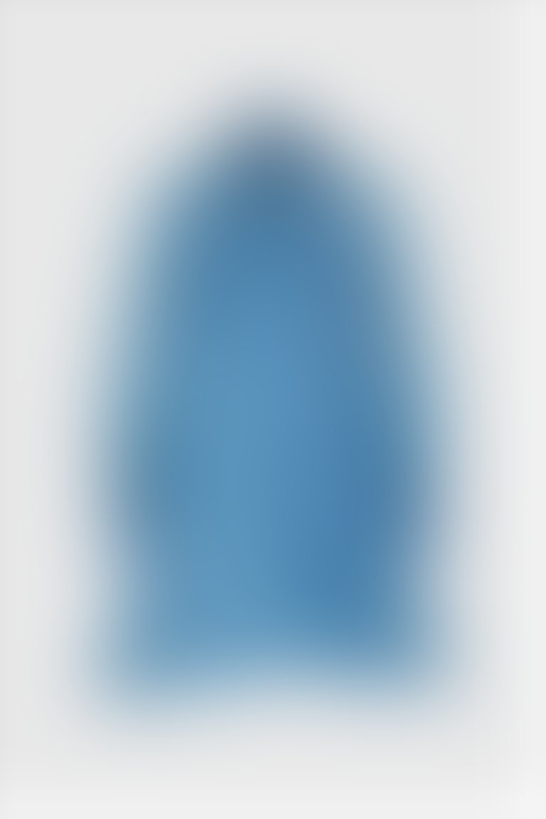 Transparan Detaylı Mini Mavi Elbise