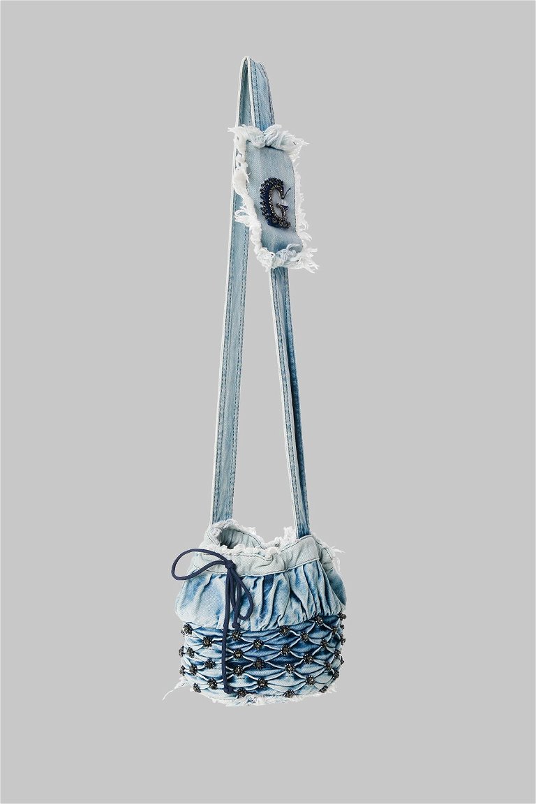 GIZIA - Embroidery And Sewing Detail Drawstring BagNavy Blue Bag