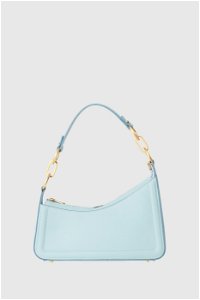 GIZIA - Asymmetrical Blue Baguette Bag With Logo