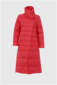GIZIA - Stand Up Collar Long Red Inflatable Coat