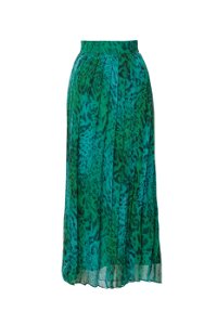 KIWE - Pleated Green Midi Skirt