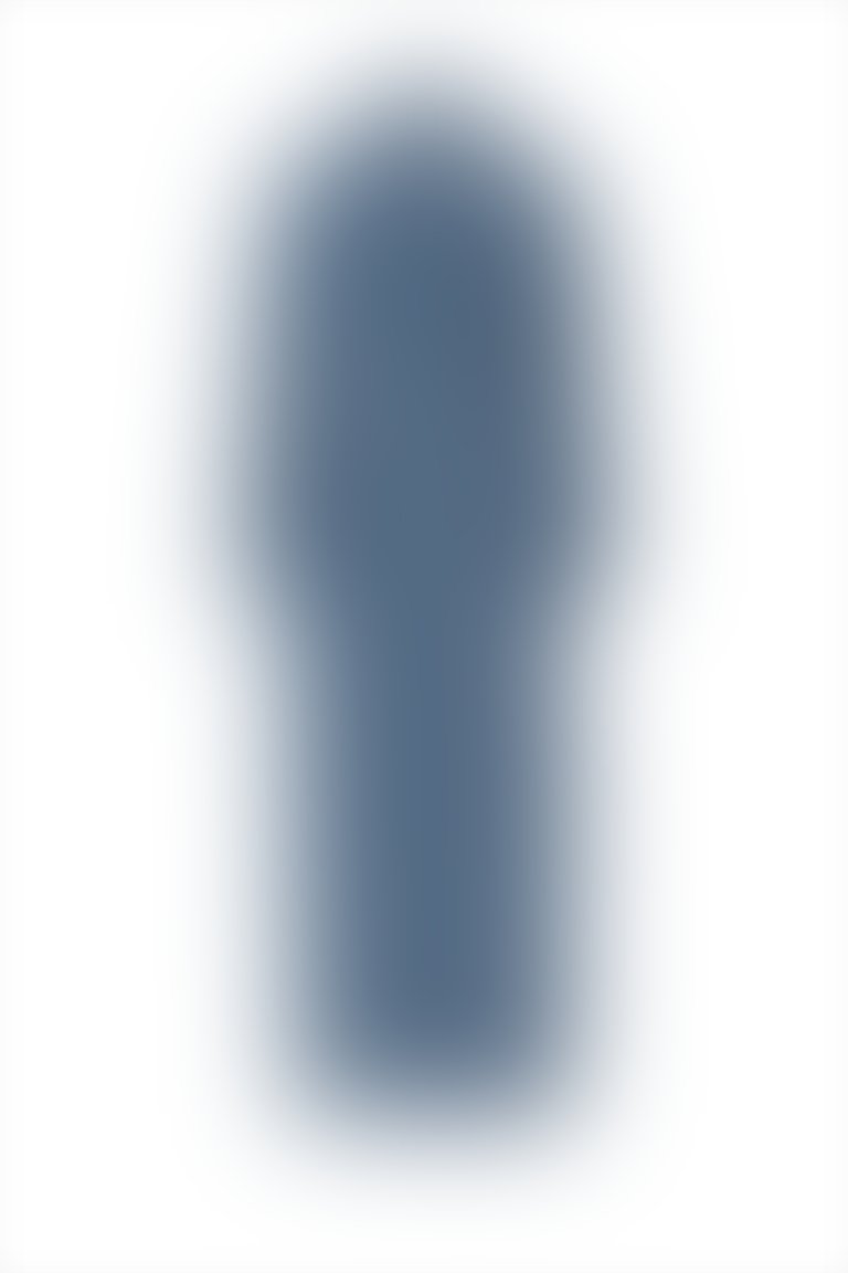 GIZIA - Beli Pili Detaylı Uzun Mavi Kaşe Kaban