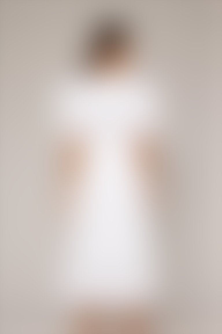 Voluminous Sleeve Midi Dress With Ruffle Detailing 