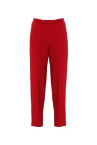 GIZIA - Pleated Detailed Red Carrot Trousers 
