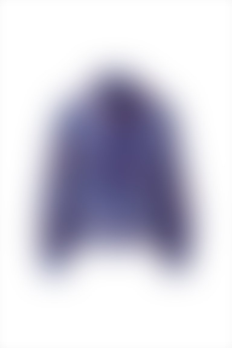 Desenli Bağlama Detaylı Lacivert Bluz