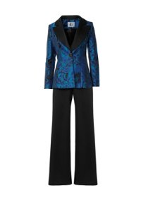 4G CLASSIC - Classic Jacquard Suit with Rose Button Detail