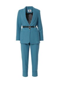 4G CLASSIC - Cep Detaylı Mavi Kadın Takım Elbise