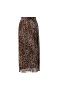 KIWE - Pleated Brown Midi Skirt