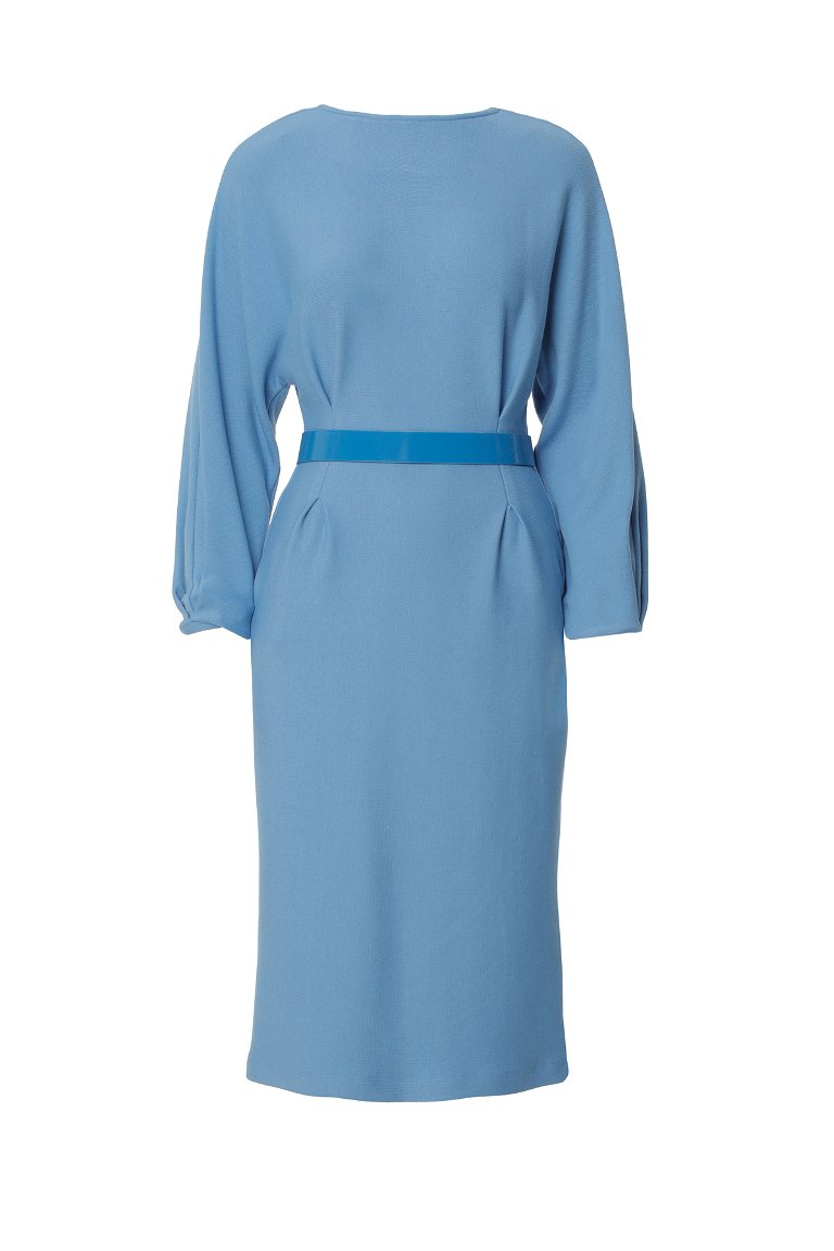 KIWE - فستان أزرق مزين بحزام