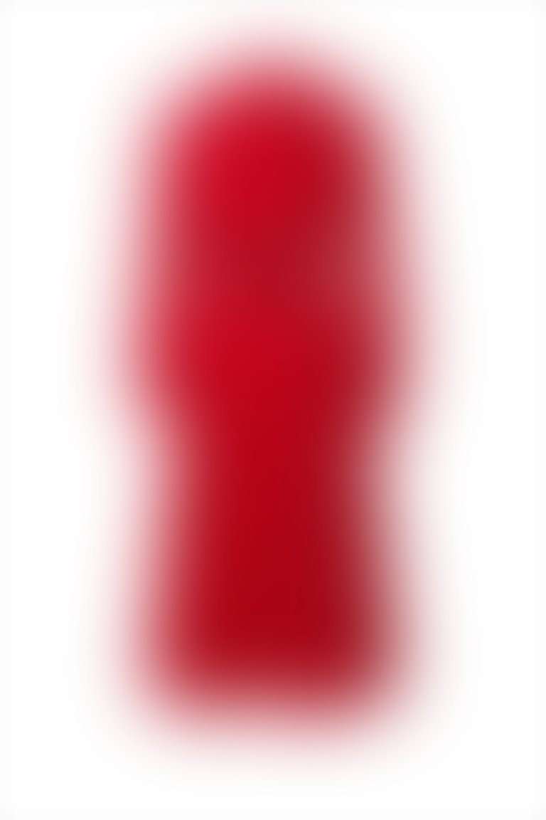 KIWE - فستان أحمر متوسط الطول مزين بحزام جلد