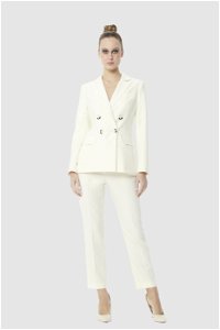 4G CLASSIC - Buttoned Double Breasted Ecru Regular Fit Suit