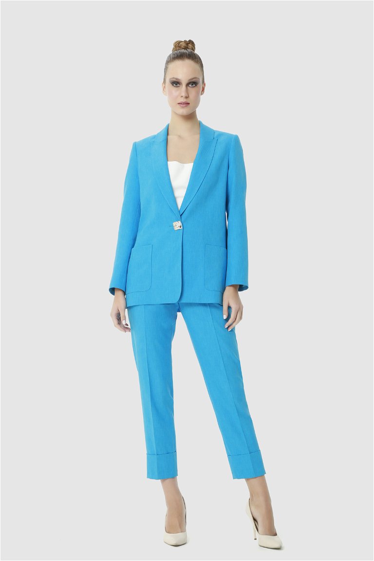 4G CLASSIC - Big Metal Buttoned Double Turn Ups Blue Suit