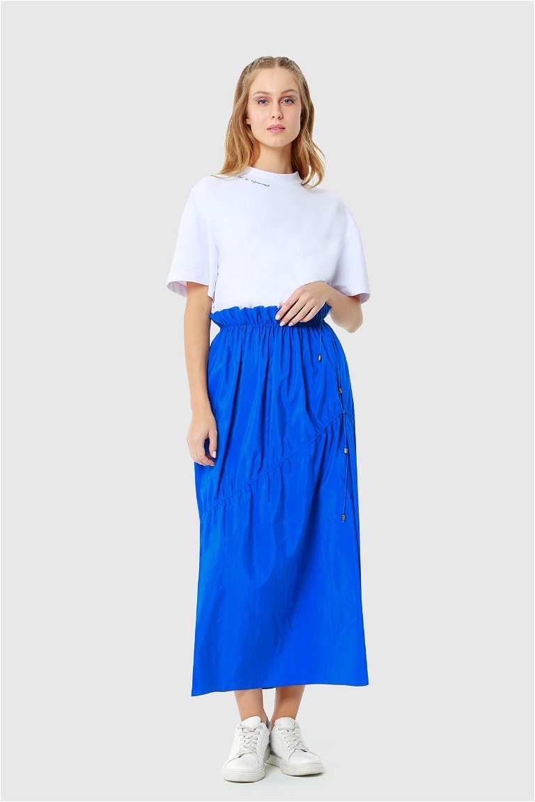 KIWE - Parachute Fabric Saxe Blue Blue Midi Skirt