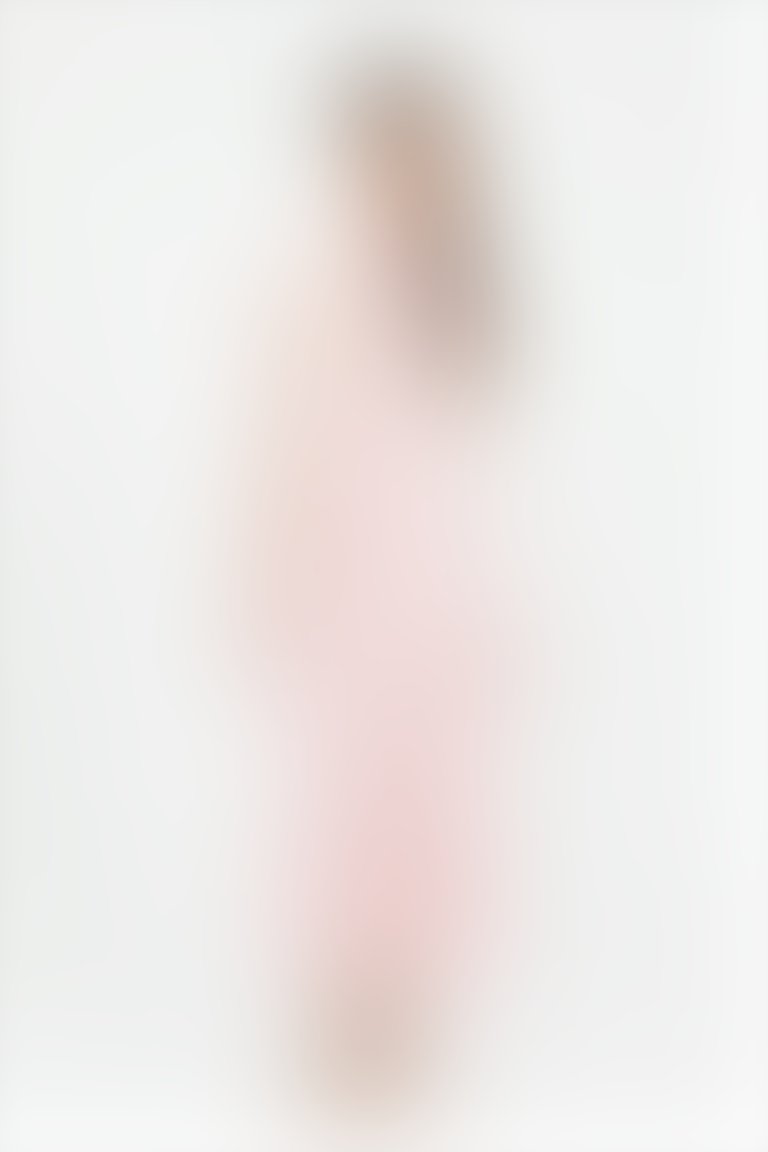 KIWE - Bağlama Detaylı Sırtı Dekolteli Pudra Midi Elbise