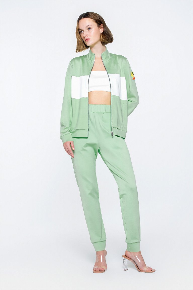 GIZIA SPORT - Tight Green Trousers with Elastic Waist