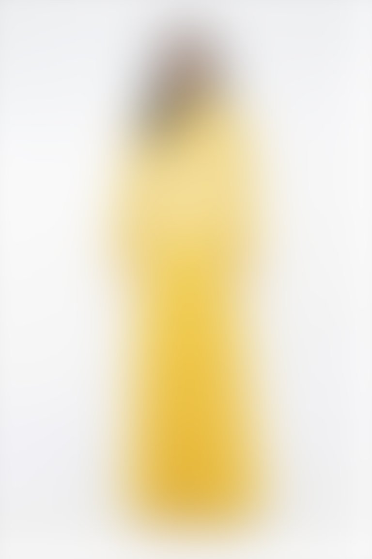 GIZIA - تنورة لون أصفر منقطة مزينة بطيات