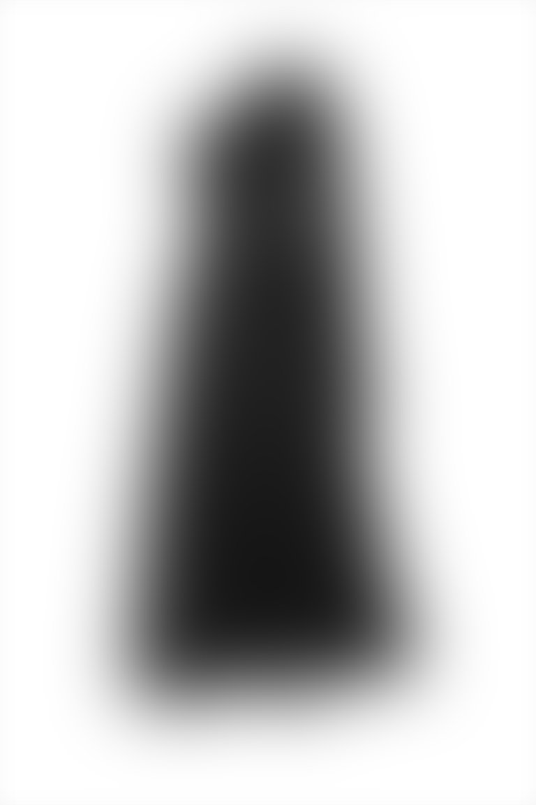 İşlemeli Fiyonk Detaylı Tek Omuz Asimetrik Uzun Siyah Elbise