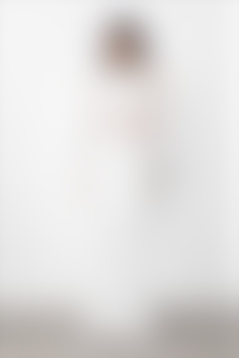 GIZIA - Omuz Dekolteli Dantel Aksesuarlı Transparan Ekru Bluz