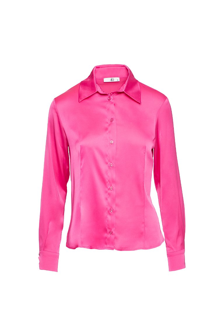 4G CLASSIC - Shiny Satin Fit Fuchsia Shirt