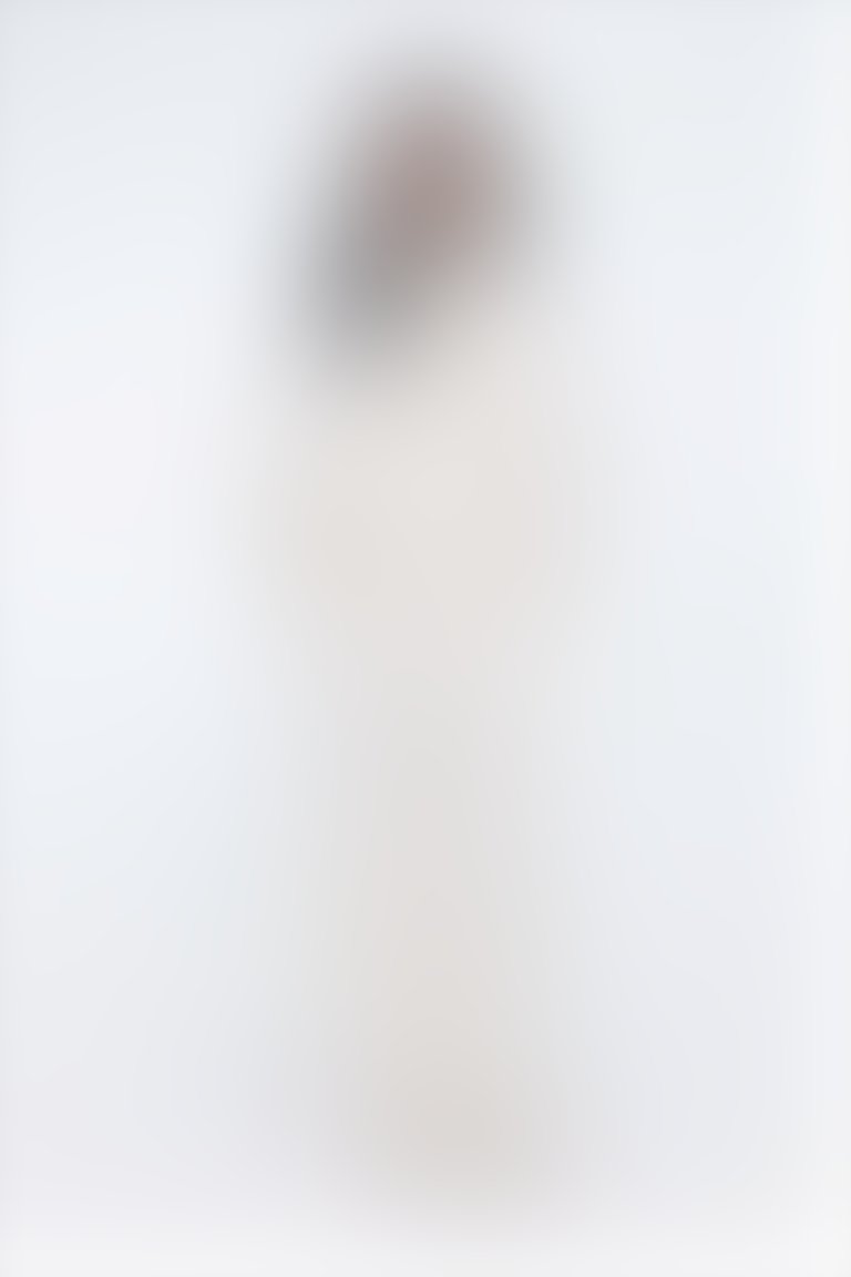 GIZIA SPORT - Kargo Cep Detaylı Cep Kenarları Boncuk Süslemeli Beli Lastikli Ekru Pantolon