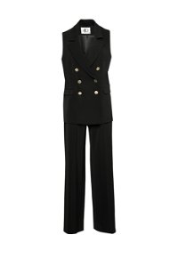 4G CLASSIC - Black Women's Suit with Gold Detail Casual Cut Vest and Trousers