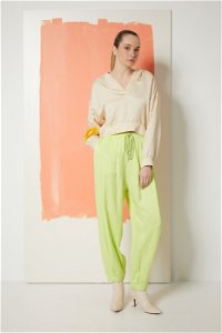 MANI MANI - Shirred Green Baggy Trousers