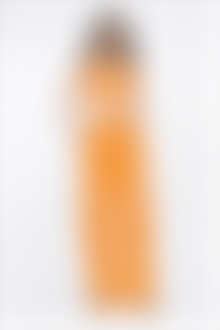 Model Detaylı Paça Yan Dikiş Yırtmaçlı Büzülebilir Arka Bel Hattından Büzgülü Oranj Pantolon