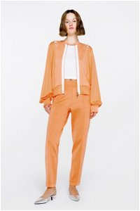 GIZIA SPORT - Rubber Waisted Salmon Trousers With Metal Zipper Detail 