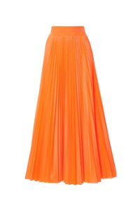 GIZIA SPORT - Raincoat Fabric Pleated Orange Skirt 