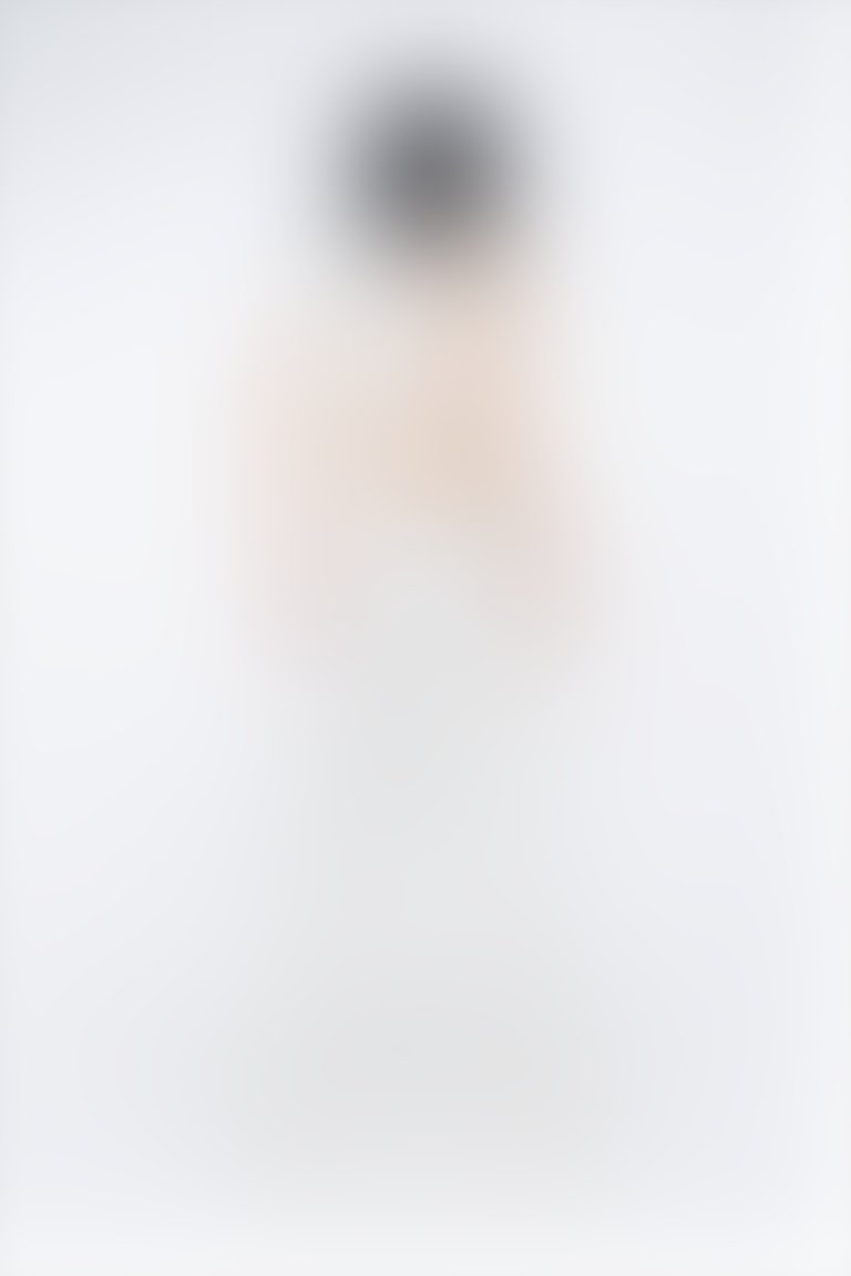 Fermuar Detaylı Yıldız Pleksi Süslemeli Ekru Kısa Bluz