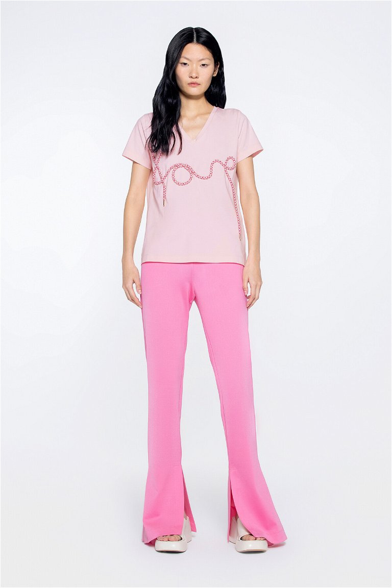 GIZIA SPORT - Pink Tshirt With Lettering Detail 