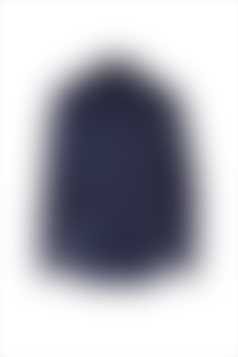 KIWE - Geniş Yakalı Düğme Detaylı Lacivert Oversize Gömlek