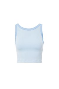 GIZIA SPORT - Sleeveless Blue Crop Blouse With Low Back
