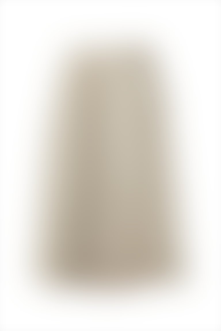 GIZIA - تنورة جلد بيج مزين بتفاصيل طيات