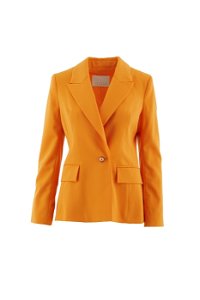 GIZIA - Pembe İnci Ve Gold Detay Düğmeli Turuncu Ceket
