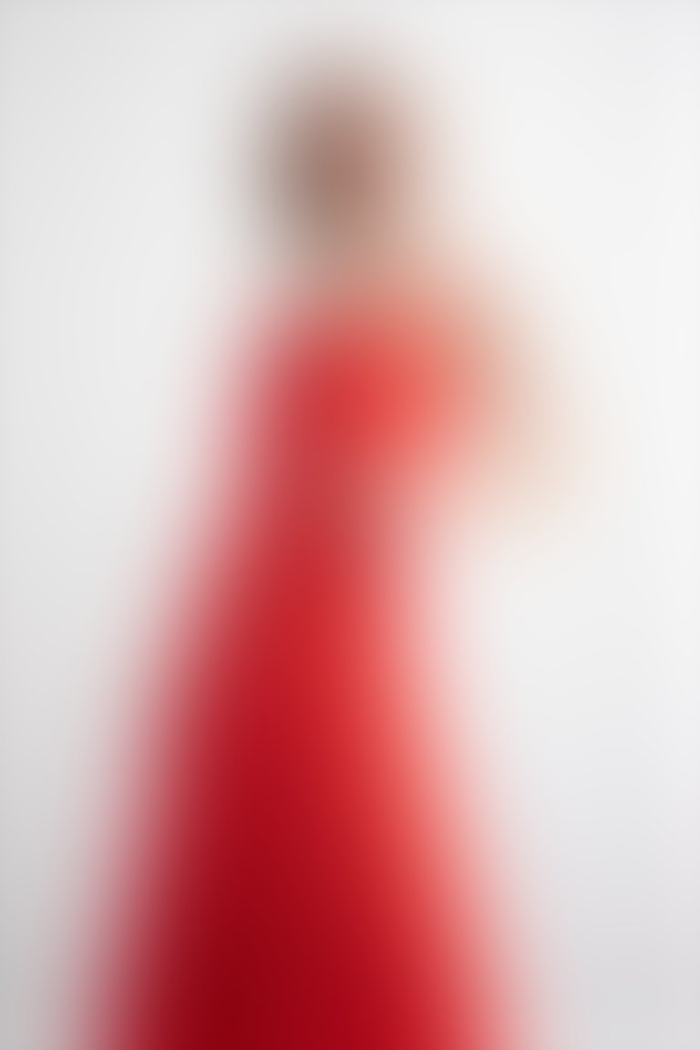 Askılı Bağlama Detaylı Eteği Pileli Midi Mercan Renk Elbise