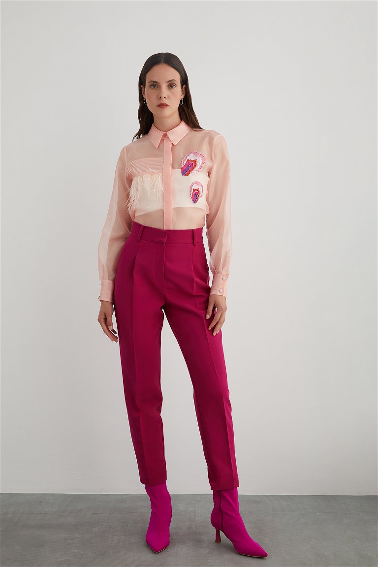 GIZIA - Pocketed Carrot Style Pink Pants